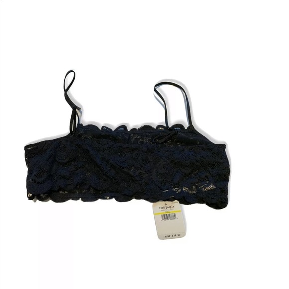 Free People Reese Lace Bralette Black Women Medium - Picture 4 of 10
